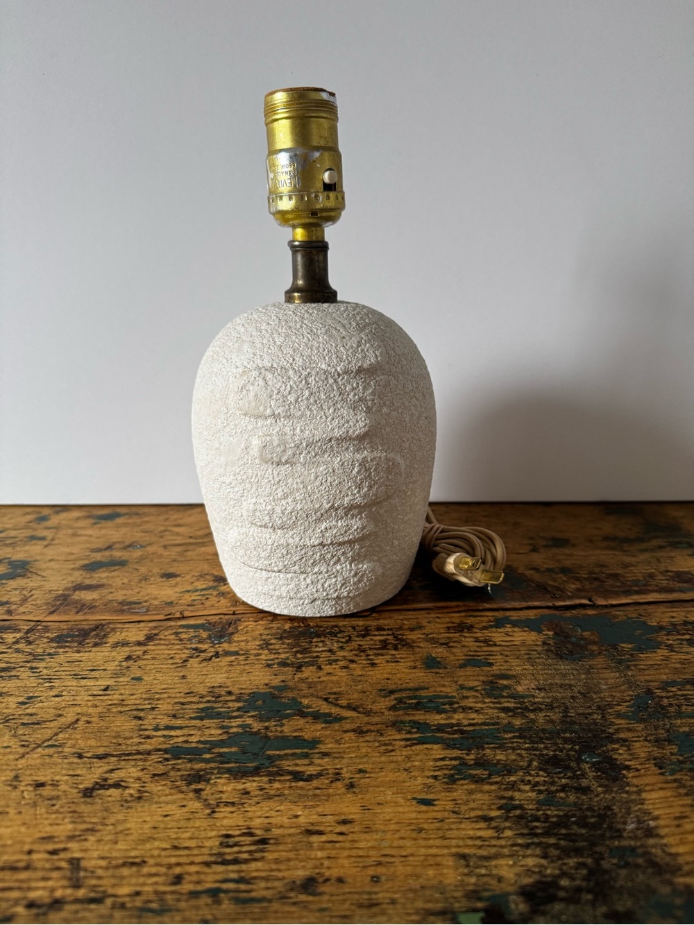 Neutral Textured Ceramic Table Lamp Base - Cream